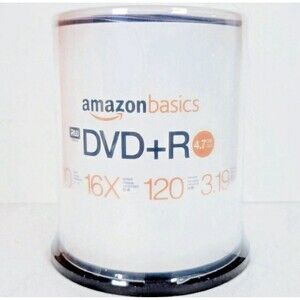Amazon Basics  DVD+R 4.7GB 16x Blank Recordable Discs (100 pack) Sealed NEW